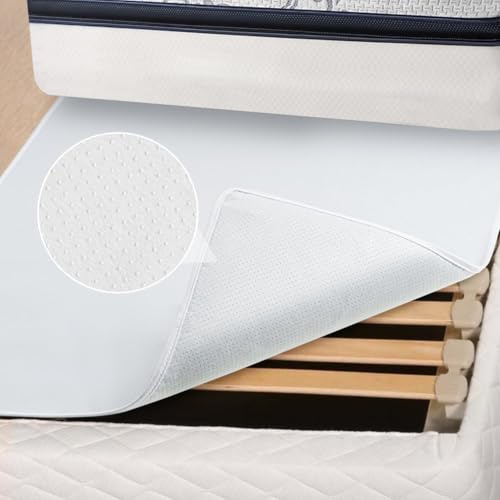 DUJUIKE Coprirete Singolo, Coprimaterasso Antiscivolo, Coprirete in Feltro Traspirante, Supporto in Particelle Antiscivolo in Grado di Fissare il Materasso, Adatto per Reti a Doghe (Grigio,90x200cm)