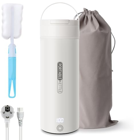 Reise Wasserkocher Klein Elektrische, Reisewasserkocher, Wasserkocher Reise, Reisewasserkocher Klein, Mini Wasserkocher Heizung Automatisch Abschalten, für Camping, Tee, Kaffee
