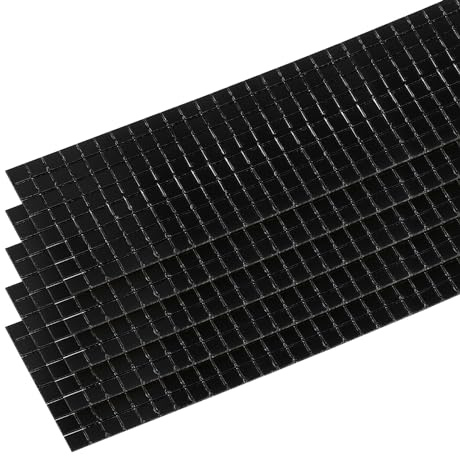 QUARKZMAN 7320 Pcs 5 x 5mm Tuiles de Boule Disco, Noir Carreaux de Mosaïque de Miroir en Verre auto-Adhésifs pour la Décoration Artisanale de Bricolage, autocollants de Mini Carreaux