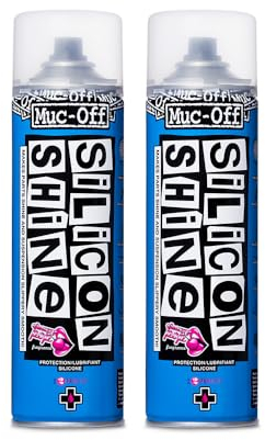 Muc-Off Silicon Shine 500 ml, 2pk - Innovativo Spray Lucidante per Biciclette, Riduce l'Attrito e Dona una Finitura Lucida - Lucido per Biciclette di Tutti i Tipi