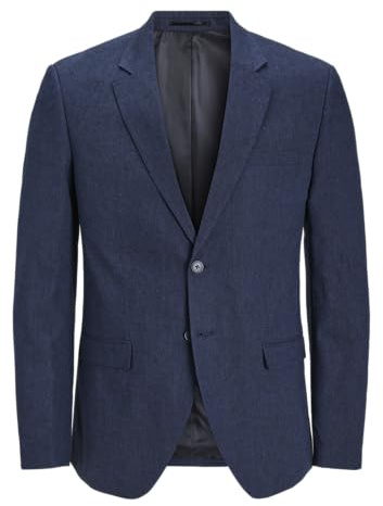 JACK & JONES Americana de un Solo Pecho para Hombre Talla Grande Corte Regular Blazer, Azul Marino, 68 Grande