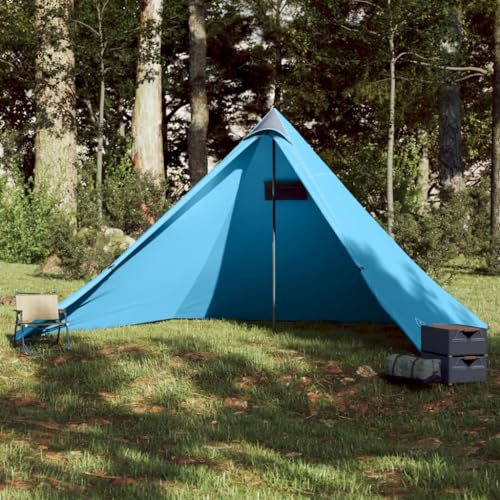Homgoday Tipi - Tienda de campaña familiar para 7 personas, tienda de campaña de trekking para jardín, impermeable, para camping, viajes, trekking, jardín, color azul