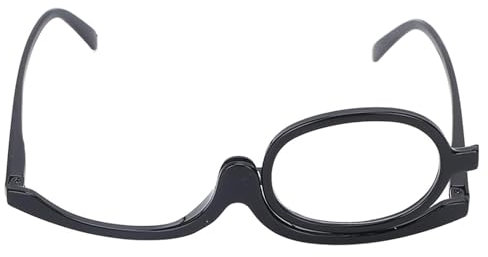 250 Degrees Folding Reading Glasses Flip-Up Lens - Magnifying Make Up Glasses With Flip-Down Single Lens (Black)