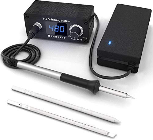 HANDSKIT Soldador por Puntos 72W Máquina de Soldadura Portátil de Mano,Pantalla LED,Mini soldadora por puntos con punta de hierro de soldadura y mango para reparaciones domésticas DIY