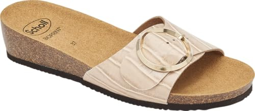 Scholl Donna Amalfi Mule Sandalo, beige, 36 EU