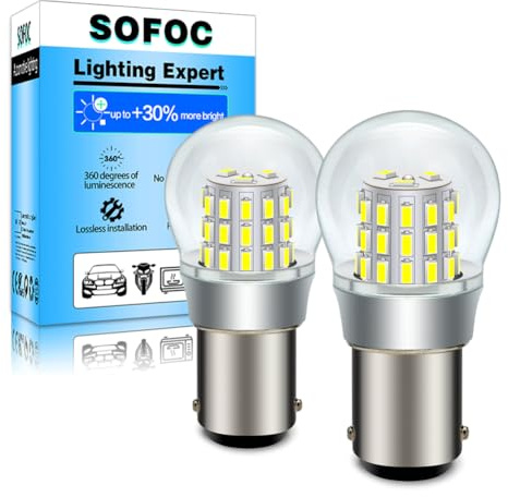 SOFOC BA15D Glödlampa LED 6V 12V DC Vit Backljus DRL Kupéljus För Bil Husbil Kamper Båt .etc 3014 39SMD 1000Lm Ljusare 2Pcs