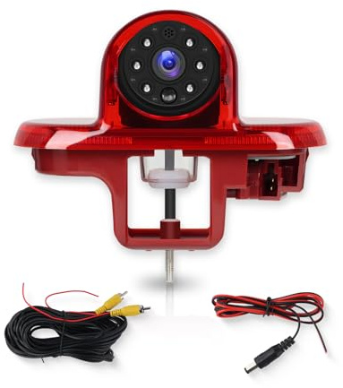 Hodozzy Cámara de Marcha Atrás para Luz de Frenos para Renault Trafic/Opel Combo/Opel Vivaro 2001-2014, AHD/CVBS, Cámara Trasera Modo Dual con Líneas de Estacionamiento y Visión Nocturna Impermeable