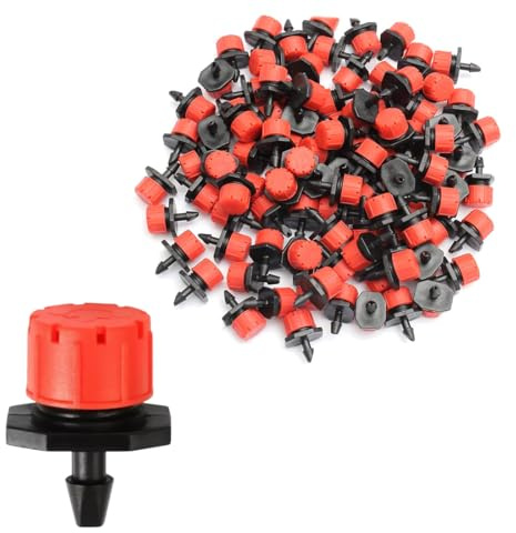 WUSJCOF 100 pcs Riego Automático, Conectores de Goteo Micro Drip, Sistema de Goteo para Jardín, Goteros Ajustables, Accesorios de Riego, Cabezas de 8 Agujeros, Aspersores para Huerto, Patio y Césped
