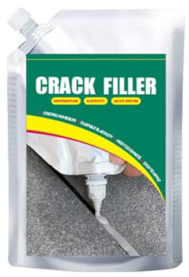 Sigillante per Crepe Cemento - Riempitivo Fessure Calcestruzzo | Malta Impermeabile Riparazione | 500ml Adesivo Stuccatura Grigio a Essiccazione Rapida per Pavimenti Cemento, Giunti Lastre, Tetti e Pa