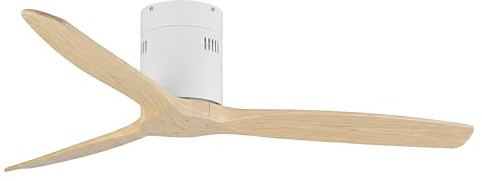 Orbegozo CF 170132 Ventilador de Techo 35W Muy Silencioso, 3 Aspas ABS Diseño Madera Natural, 6 Velocidades, Cambio de Giro en Mando Remoto y Modo Invierno Verano, 132 cm