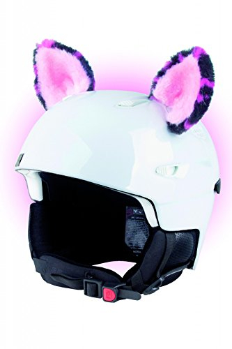 Crazy Ears Helm-Accessoires Ohren Katze Tiger Lux Frosch, Ski-Ohren geeignet für Skihelm, Motorradhelm, Fahrradhelm und vieles mehr, CrazyEars:Pinke Ohren