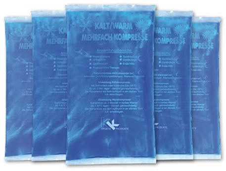 KK Kalt-Warm Kompressen | Mehrfachkompresse | 5 Stück | Größe: 16 x 26 cm | Mikrowellengeeignet