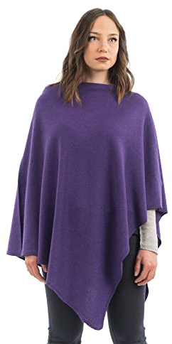 DALLE PIANE CASHMERE Poncho Femme Mélange Cachemire Laine | Poncho cape enveloppant, taille unique, parfait en voyage et en ville, un cadeau élégant pour elle, Made in Italy