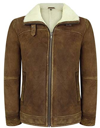 Veste en Peau de Mouton retournée véritable Style Vintage aviateur - Marron M