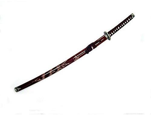 S A S Katana Ornamentale Non AFFILATA Incisione Drago Fodero Rosso da Collezione (ZS574 Rosso)