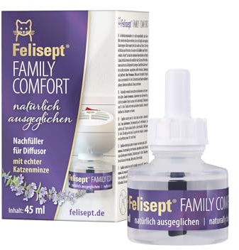 Felisept Family Comfort Relaxant i flerkatthushållets påfyllningsflaska 45 ml - Lugnande medel för katter - Lugnande medel för katter med naturlig kattmynta