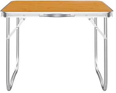 SA Products Utility - Portable Foldable Table for Camping, Party & Picnic - Lightweight Small Folding Sturdy Outdoor Patio Furniture with Aluminium Frame - 2.3 Feet