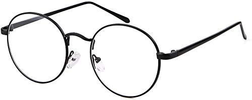 ADEWU Runde Brille ohne Stärke Anti Blauelicht Computer Gaming Brillen Augenschutz Damen Herren