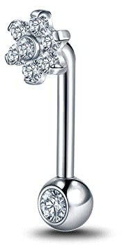 Xpircn 14G G23 Titanium Christina Piercings Barbell VCH Bar Genital Jewellery Curved Barbell Piercing Jewelry (Clear)