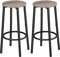 HOOBRO Barhocker 2er-Set, Barstuhl für die Küche mit Fußstütze，Industrieller Barstuhl, Stabiles Metallgestell, Verstellbare Füße, für Restaurant, Küche, Bar, Greige und Schwarz EBG03BY01