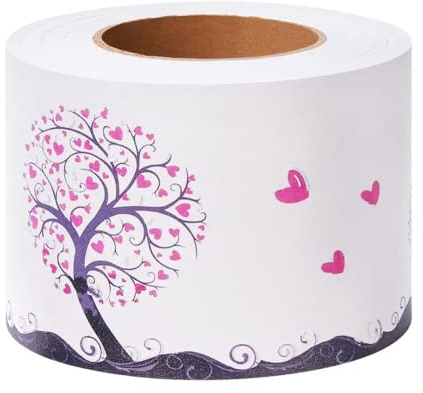 VisitRyl Bordure Frise papier peint Arbre Violet Décoration murale amovible Frise Murale Bordure de Tableau d'Affichage Découpée Autocollant imperméable en PVC Plinthe 10cm X 500cm