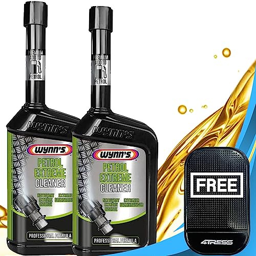 4TRESS Wynn's Pack of 2 Petrol Extreme Injector Cleaner 500ml Wynns Cleaner for Fuel System Injectors Inlet Valves EGR Non Slip Car Dash Mat (4T-2x-29793)
