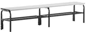 Sypro | Umkleidebank aus Edelstahl | HxT 450 x 350 mm | Länge 2000 mm | anthrazit | Schuhrost