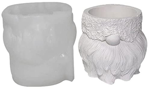 Jultomtar Huvudplanteringsform, 3D-tomtar Staty Silikonform Blomkrukaform, Gnomes Huvudform Vas Form Pennhållare Form Handgjorda Hantverk Skulptur Trädgård Heminredning/241