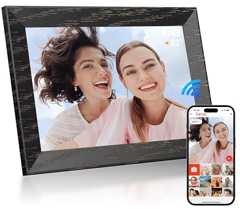 Tibuta 10,1 Zoll - Elektronischer Digitaler Bilderrahmen WLAN 32GB WiFi Digitale Photo Frame 1280x800 HD IPS Touchscreen Speicher Automatische Rotation Teilen Sie Fotos und Videos