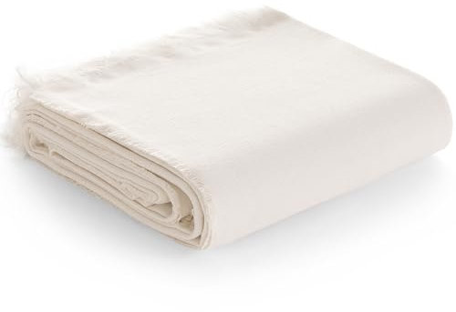 GAMUSI Funda sofá 3 plazas Multiusos, Colcha Cama 135/150 cm, Jarapa Foulard cubrecama Mantas de Sofa algodón Liso - 230x280 cm, Crudo