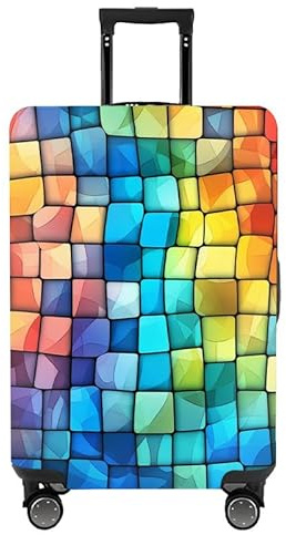 Tripnuo Elastische Koffer-Abdeckungen Passend für 18-32 Zoll, Gepäckabdeckungen für Koffer, Waschbar Schutzhaube für Koffer (Block, S)