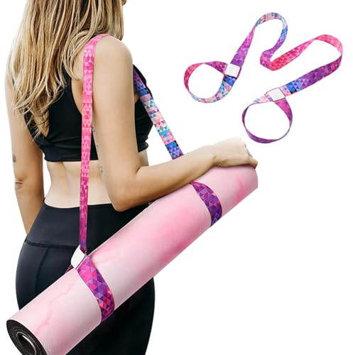 Yoga Mat Strap, Adjustable Multicolor Carrying Shoulder Strap for Yoga Mat, Non-Slip Portable Mat Holder, Fits All Yoga Mat Sizes, Lightweight for Fitness, Pilates & Stretching (Mat Not Included)