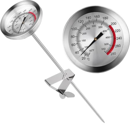 HAMPPLIES Termómetro de Cocina Inoxidable para Freír de Temperatura Rápida para Carne y Alimentos Termómetro Digital para Aceite y Barbacoa para Cocinar y Asar