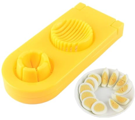 Cortador de Huevo Duro | Cortador de Huevo de Acero Inoxidable | Cortadora Picadora 2 en 1 para Fruta Tomate Platano Fresa Cereza | Para Ensalada Desayuno y Alimentos Blandos Hogar y Familia