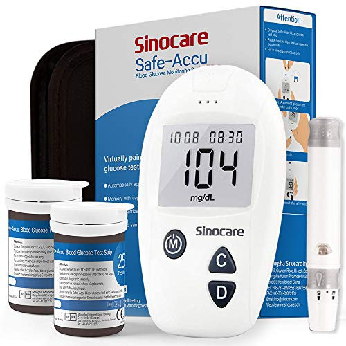 Kit per il test del diabete Safe Accu kit per il test del glucosio nel sangue kit di monitoraggio dello zucchero con 50 strisce mg/dL