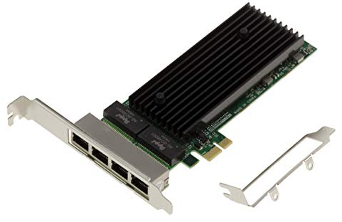 KALEA-INFORMATIQUE Tarjeta controladora de Red PCIe 2.0 x1 de 4 Puertos RJ45 Quad GIGABIT ethernet con chipset Intel 82576. Soportes de Perfil bajo y Alto