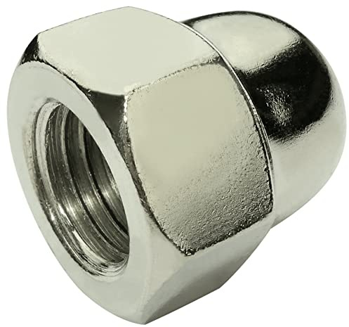 AERZETIX - C58275 - Lot de 5 - Écrous borgnes à chapeau M20 - hexagonaux 6 Pans - forme élevée creuse - filetage métrique femelle - en acier - couleur argent