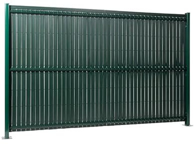 Gardenode Easy Clôture Kit Occultation Lattes PVC pour Panneau Rigide Maille 55 H 1m93 L 2m50 Vert
