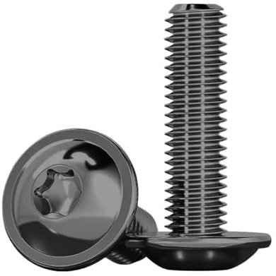 Drenky Flänsskruvar M5x25 mm Svart Torx Pan Huvud Med Fläns ISO 7380-2 Rostfritt Stål A2 V2A Gängade Helt Gängade 20 st