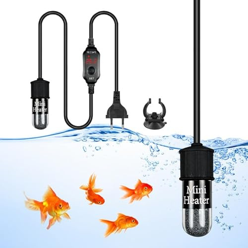 Vegena Riscaldatore Acquario, 30W Mini Riscaldatore per Acquario, Riscaldatore Sommergibile, 18-34 ℃ Riscaldatore per Acquario con Controllore di Temperatura per Serbatoi di Pesce Acquari da 7L