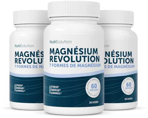 NutriSolution | Magnesium Revolution | 60 High-Absorption Capsules | 7 Forms of Magnesium in One Capsule | Supports Focus, Memory, Sleep & Stress | Vegan | Made in France (3 Pack)