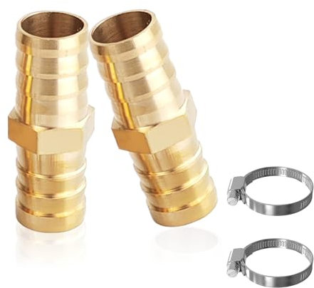 YOUZMY 2 conectores de manguera de latón de 19 mm, conector de manguera de latón de 19 mm (3/4)