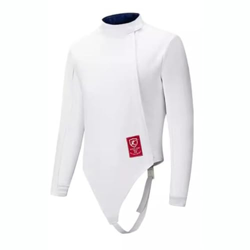 Fencing Jacket 350N Fencing Suit Foil/Epee/Sabre Fencing Training Gears Fencing Training Equipment for Right-Handed Fencers(60#) White