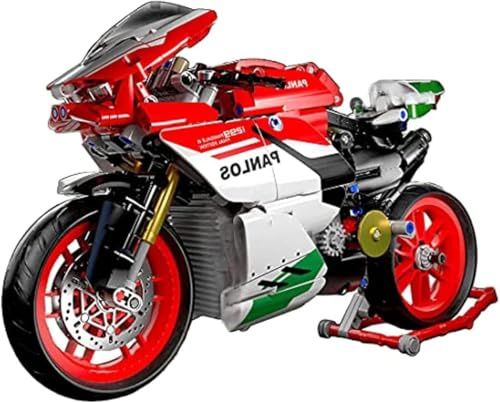 SANFUNET Motorcycle Building Set for Chic, 803 PCS Motorbike Model Building Blocks Kit for Ducati 1299, Superbike Model Construction Toy Gift for Teen, Collectible Display Gift