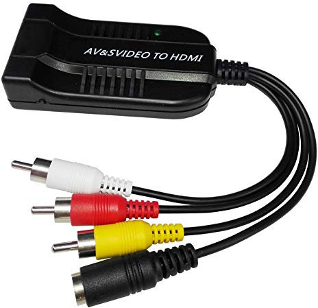 Tutoy 1080P HD AV Et S-Vidéo vers HDMI Adaptateur Audio Convertisseur avec Câble USB pour HDTV DVD