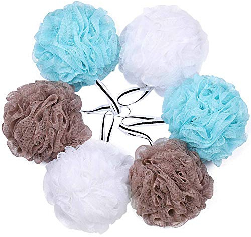 Bath Loofah Shower Sponge Pouf Body Scrubber Exfoliator Scrubber Ball (Set of 6)
