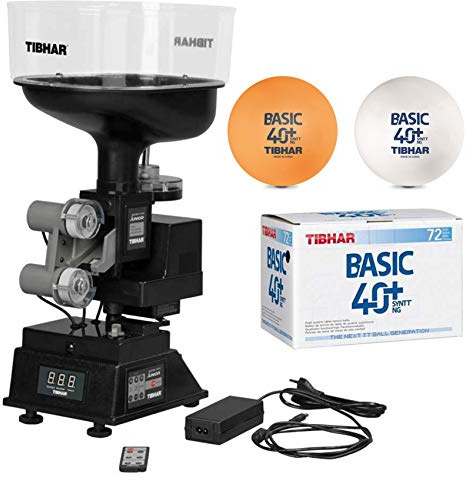 TIBHAR Ensemble de tennis de table Robot Robo Pro Junior + 72 balles d'entraînement | machine à balles automatique avec télécommande sans fil | idéal pour débutants et avancés | Entraîneur de TT pour