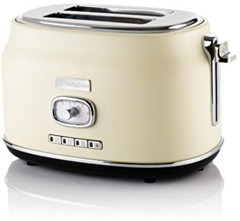Westinghouse Retro 2-Slice Toaster - Six Adjustable Browning Levels - with Self Centering Function & Crumb Tray - Including Warm Rack for Bread, Bagels, Sandwiches, & Croissants - Cream
