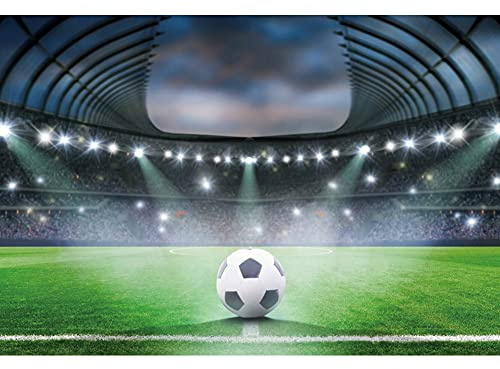 Ttincceer 220x150cm Toile de Fond de Football Terrain de Football Sport garçon Anniversaire Photographie Nouveau-né Enfants Adultes décoration de fête d'anniversaire bannière Accessoire Photo