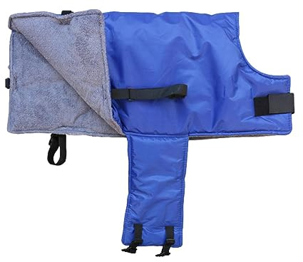 FLAVAS Sheep Blanket, Windproof Calf Saver Coat, Soft Oxford Windproof Calf Warmer Jacket, Thickened Blue Calf Saver Warming Coat For Belly Protection